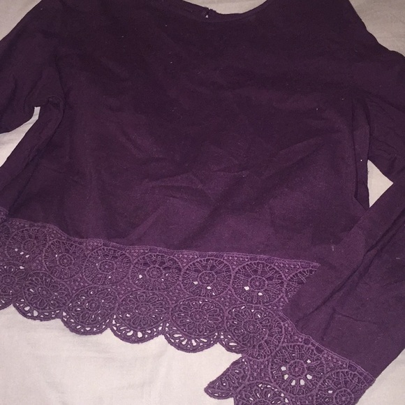 Deep purple/ burgundy long sleeve lace - Picture 2 of 2